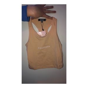 Misguided Tan Crop Top